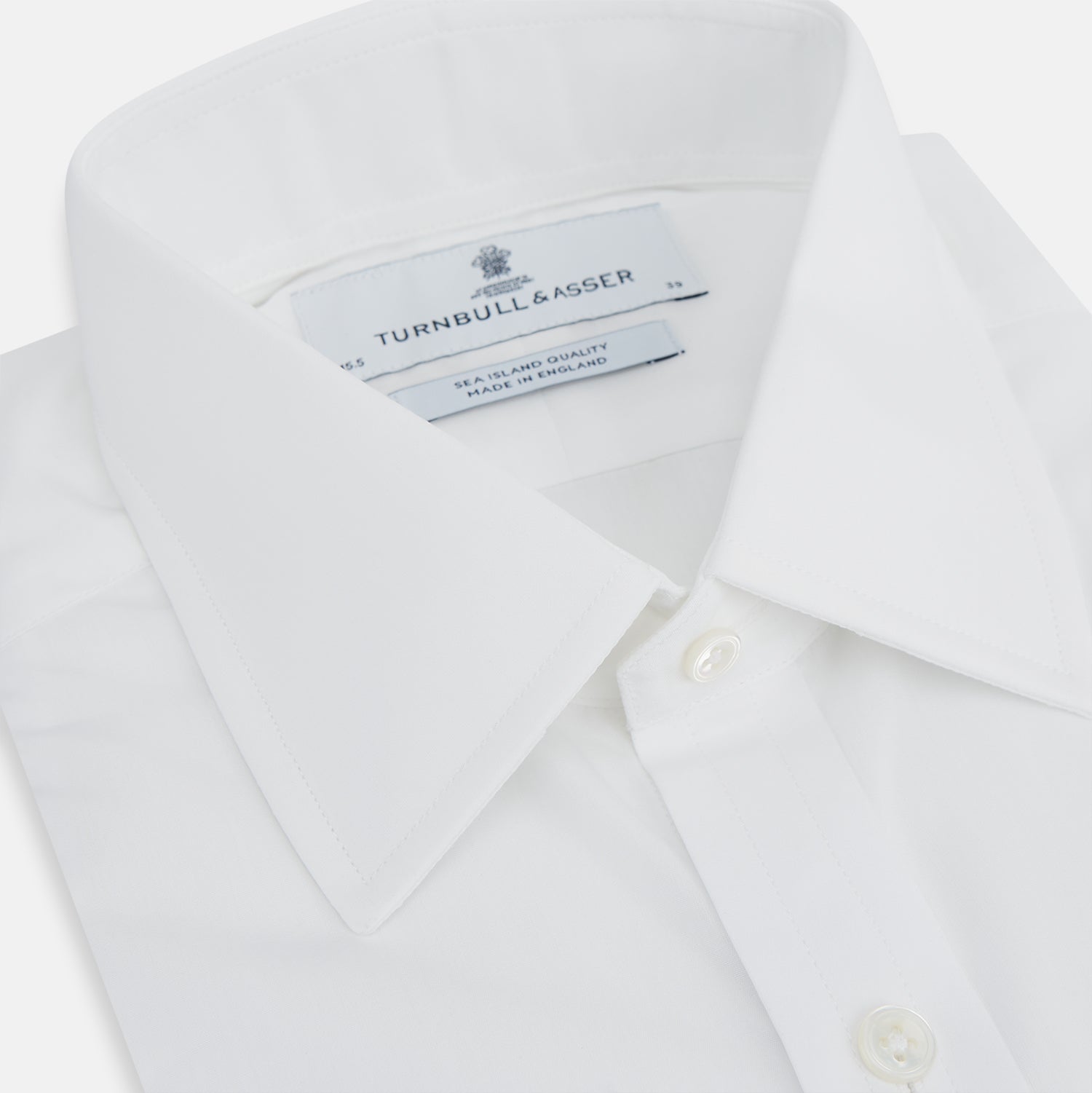 Image 2 of product White Sea Island Quality Cotton Shirt with T&A Collar and 3-Button Cuffs