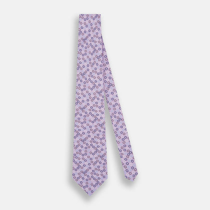 Multi-coloured Circle Yellow Silk Tie
