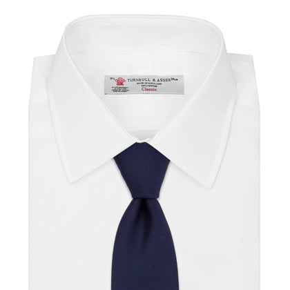 Navy Horizontal Twill Silk Tie
